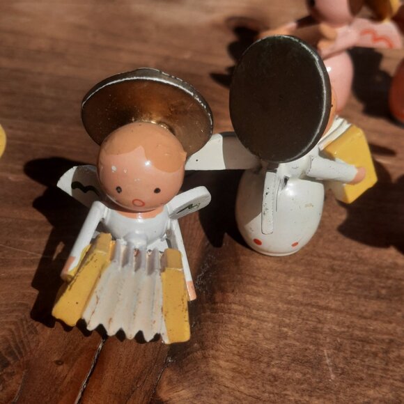Miniature Angel Choir Painted Wood Musical Band with Instruments VTG Holiday 1.5 - Picture 15 of 15